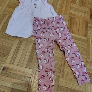 Floral Pink Toddler Tank & Leggings Set